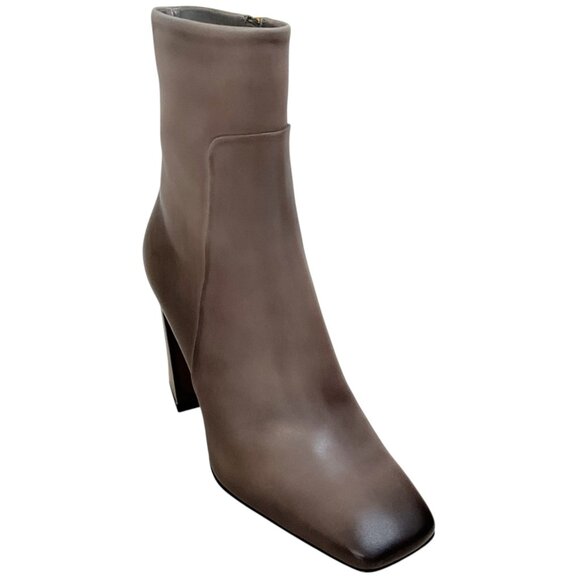 Santoni Grey / Taupe Leather Hanalei Booties - Picture 1 of 7
